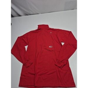 J.J. Cochran Shirt Mens Medium Red Long Sleeve Turtleneck 100% Cotton Made USA